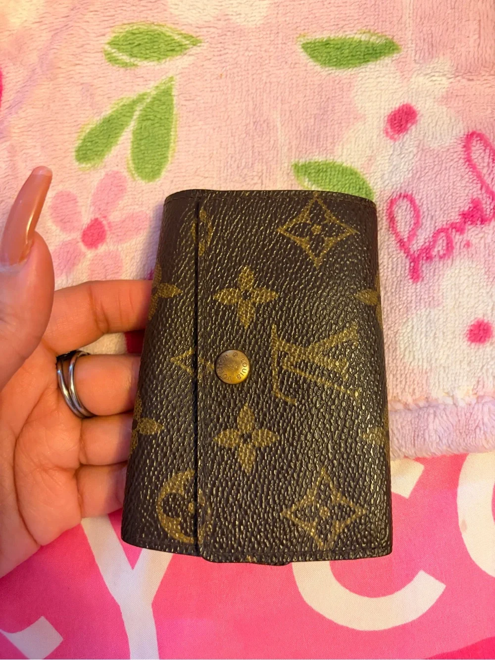 Louis Vuitton Monogram Card & Key Holder in Brown and Gold